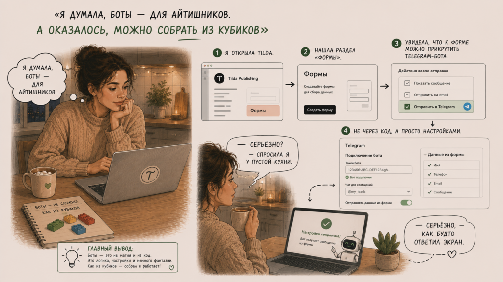 Я думала, боты — для айтишников. А оказалось, можно собрать из кубиков