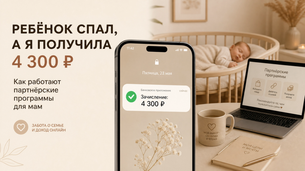 Ребёнок спал, а я получила 4 300 ₽: как работают партнёрки для мам