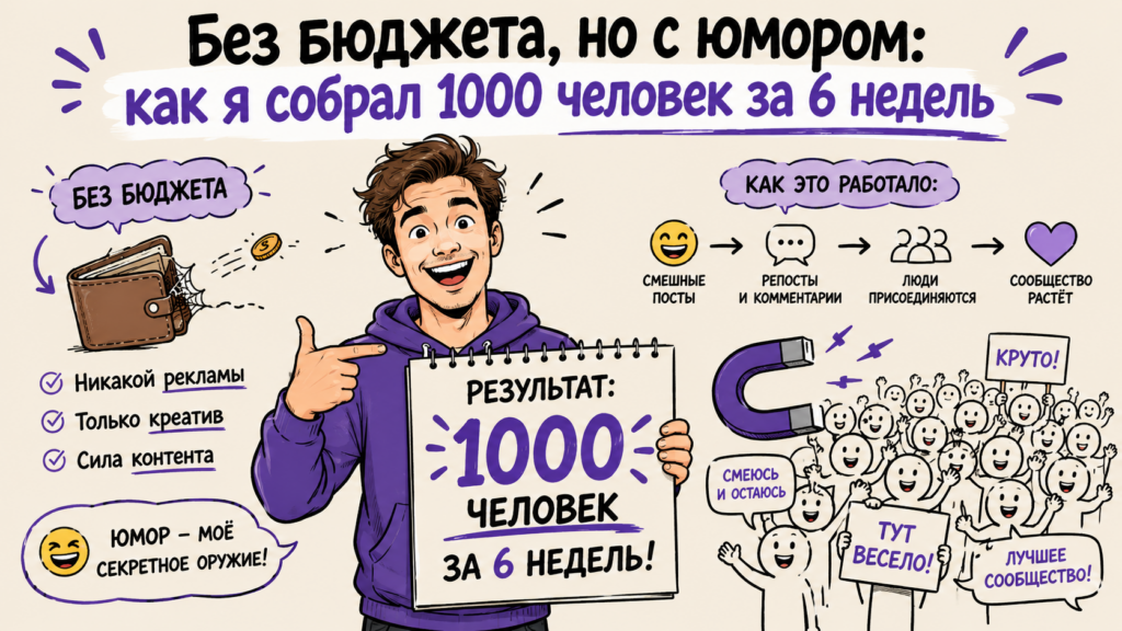 Без бюджета, но с юмором: как я собрал 1000 человек за 6 недель