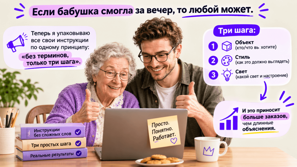 Если бабушка смогла за вечер, то любой может.