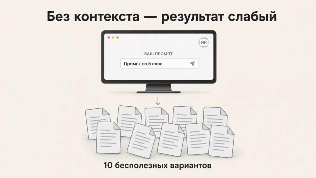 Если клиент не даёт контекст для промпта — результат будет слабым
