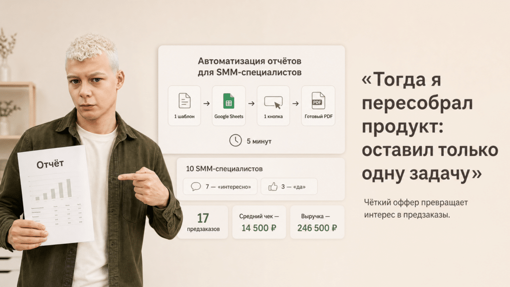 «Тогда я пересобрал продукт: оставил только одну задачу»