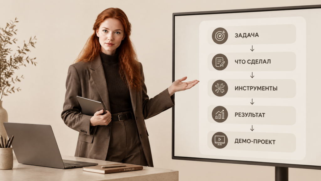 Как оформить одну работу в портфолио